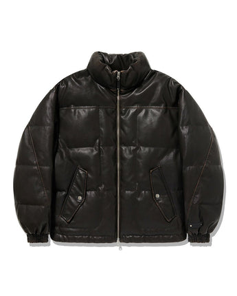 [VIVASTUDIO] 2023F/W WASHING LEATHER PUFFER [DARK BROWN] - コクモト KOCUMOTO