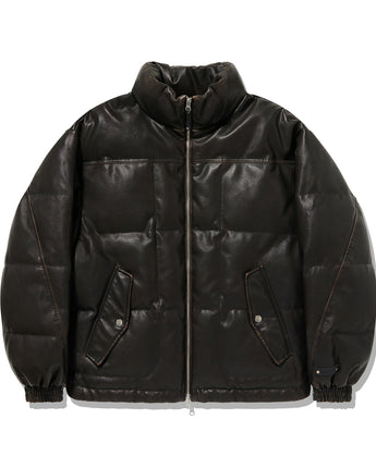 [VIVASTUDIO] 2023F/W WASHING LEATHER PUFFER [DARK BROWN] - コクモト KOCUMOTO