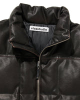 [VIVASTUDIO] 2023F/W WASHING LEATHER PUFFER [DARK BROWN] - コクモト KOCUMOTO