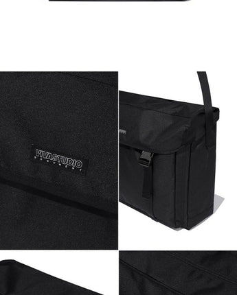 [VIVASTUDIO] MESSENGER BAG KS [BLACK] 韓国ファッション 韓国人気 学生ファッション日常服 贈り物 ストリートファッション カップルアイテム - コクモト KOCUMOTO