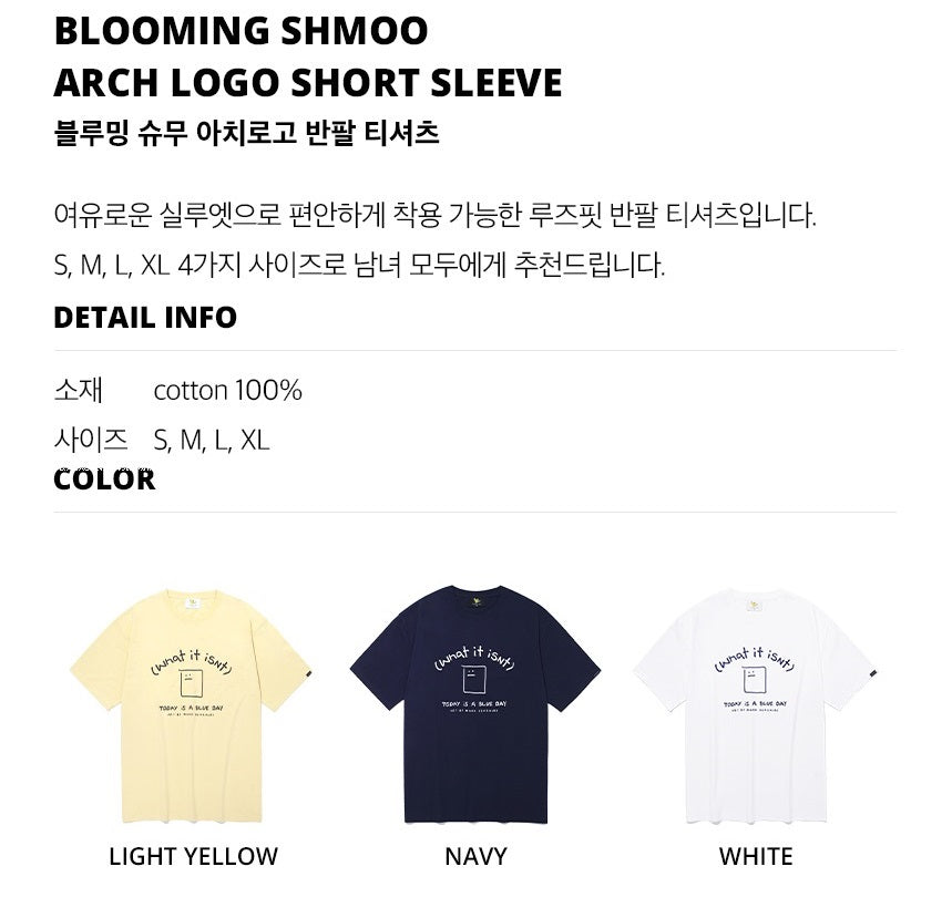 [WHAT IT ISNT] Blooming Shmoo Arch Logo Short Sleeve 3色 デイリー 韓国人気 - コクモト KOCUMOTO