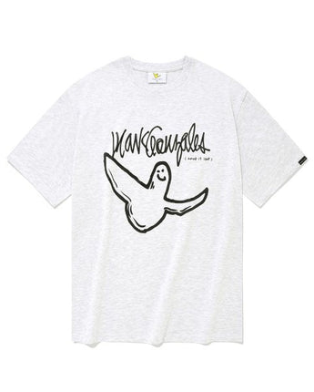 [WHAT IT ISNT] M/G One Tone Big Angel Short Sleeve 2色 デイリー 韓国人気 男女共用 - コクモト KOCUMOTO