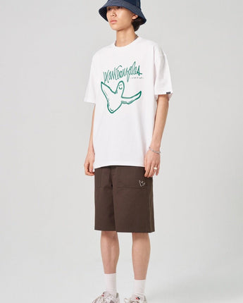 [WHAT IT ISNT] M/G One Tone Big Angel Short Sleeve 2色 デイリー 韓国人気 男女共用 - コクモト KOCUMOTO