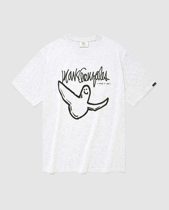 [WHAT IT ISNT] M/G One Tone Big Angel Short Sleeve 2色 デイリー 韓国人気 男女共用 - コクモト KOCUMOTO