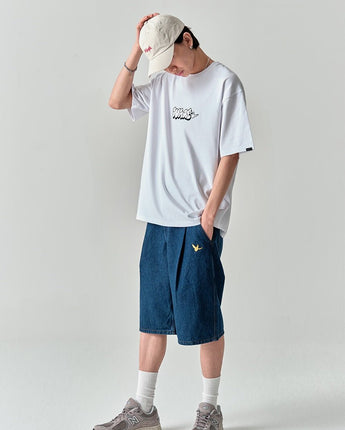 [WHAT IT ISNT] Tone On Tone Typo Logo Short Sleeve 3色 デイリー 韓国人気 男女共用 - コクモト KOCUMOTO