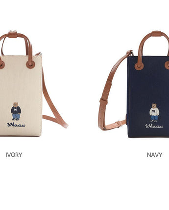 [WHO.A.U] Steve Mini Canvas Square Crossbody Bag 2色 新商品 韓国ファッション 韓国人気 - コクモト KOCUMOTO