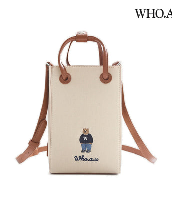 [WHO.A.U] Steve Mini Canvas Square Crossbody Bag 2色 新商品 韓国ファッション 韓国人気 - コクモト KOCUMOTO