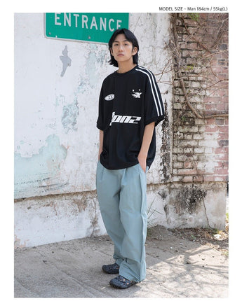 [XTONZ] Sporty round short sleeve t-shirt 3色 大学生ファッション/韓国ファッション/人気ブランド/ 男女共用/カップル - コクモト KOCUMOTO