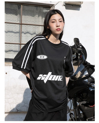 [XTONZ] Sporty round short sleeve t-shirt 3色 大学生ファッション/韓国ファッション/人気ブランド/ 男女共用/カップル - コクモト KOCUMOTO