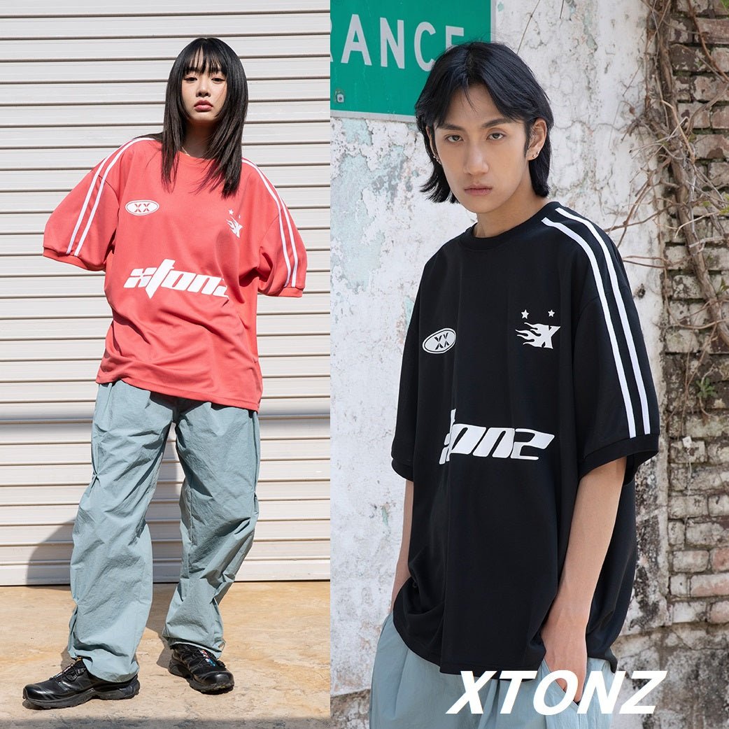 [XTONZ] Sporty round short sleeve t-shirt 3色 大学生ファッション/韓国ファッション/人気ブランド/ 男女共用/カップル - コクモト KOCUMOTO