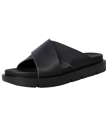 [YASE] Office slide leather black 547 - コクモト KOCUMOTO