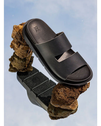 [YASE] Santorini slide leather black 551 - コクモト KOCUMOTO